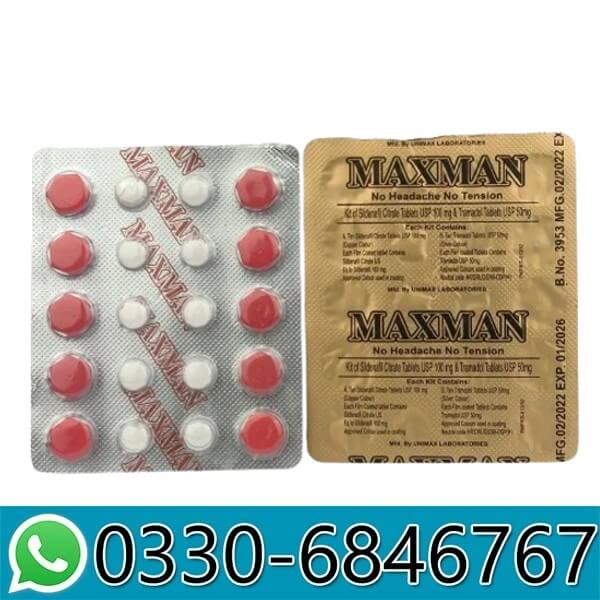 Buy Maxman Delay Tablet in Pakistan | Sildenafil +Tramadol 
